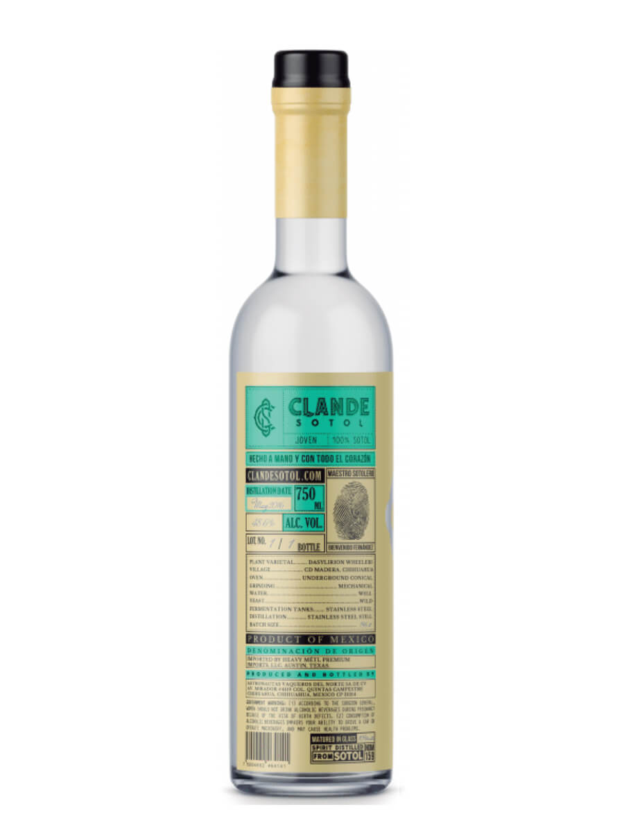 Clande Sotol Green Bottle