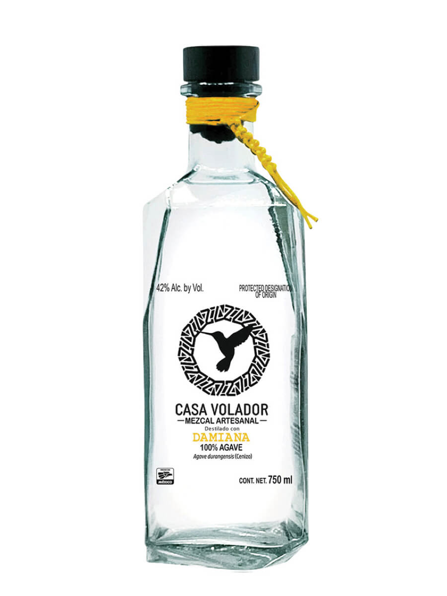 A bottle of Mezcal Casa Velador Damiana