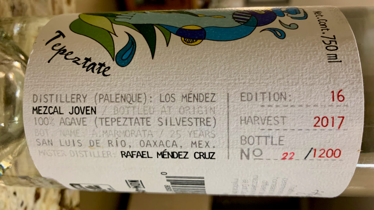 El Jolgorio Mezcal Tepeztate bottle label edition 16