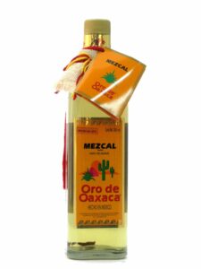 Oro de Oaxaca joven con gusano mezcal bottle